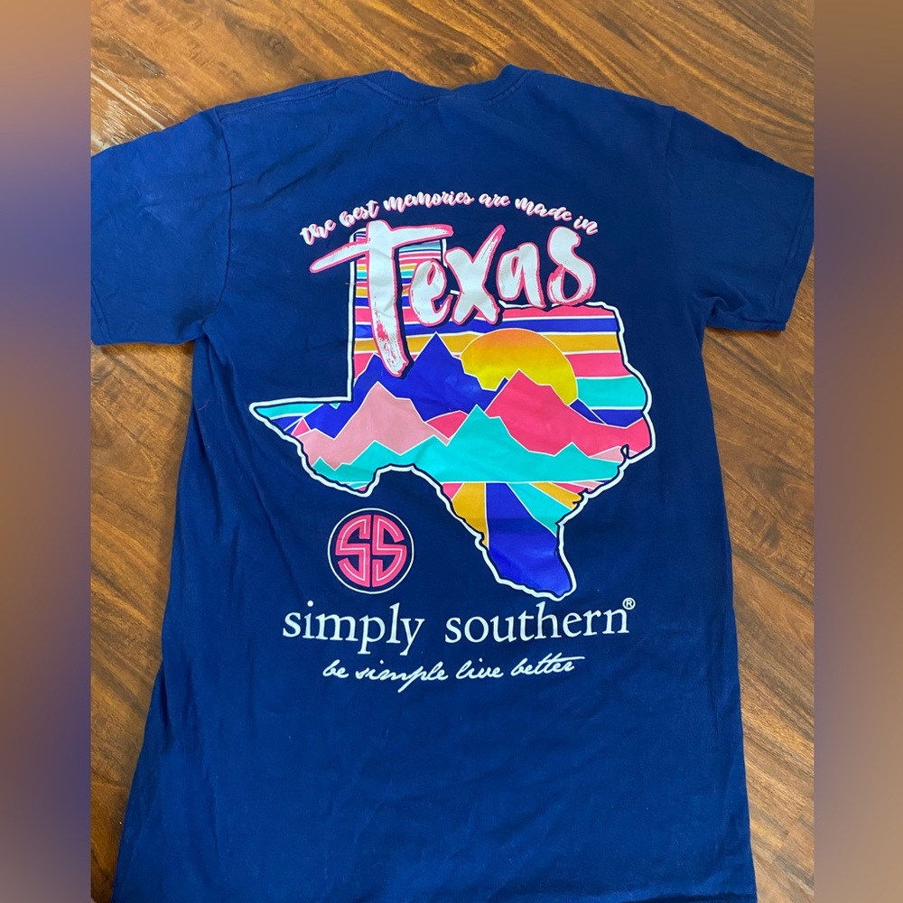 simply southern navy texas shirt
